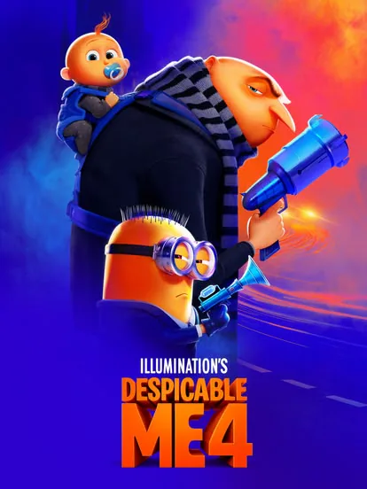Despicable Me 4 film poster, on demand with Trex IPTV