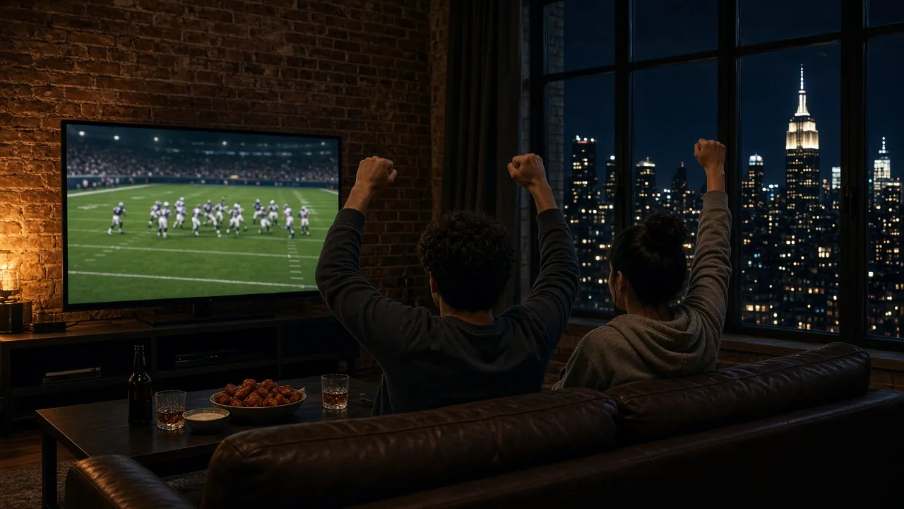 Game night in a New York loft, live US sports on Trex IPTV